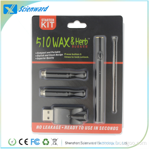 280 mAh Battery and Dry Herb Wax Vaporizer with 510 S Wax Bunner Kit
